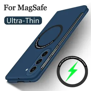 Matte Ultra Thin Metal Ring Magsafe Case for Samsung Galaxy Z Fold 7 6 5 4 Fold4 Rimless Frameless Hard PC Slim Funda Cover
