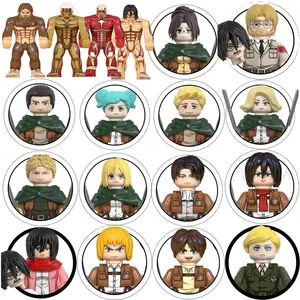 WM6148 Building Blocks Mini Model Figures Attack on Titan Levi Ackerman Eren Mikasa Giant Annie Halloween Christmas Gifts Toys popular