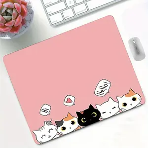 Cartoon Cat Cute Small Mouse Pad Keyboard Office Laptop Table Mat PC Gaming Anti Slip MousePad Girl Desktop Decoration Kawaii Mousepad Anime Desk Pads