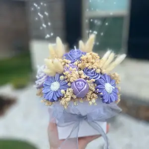 Lavender Bloom Bouquet – Handmade Candle Arrangement