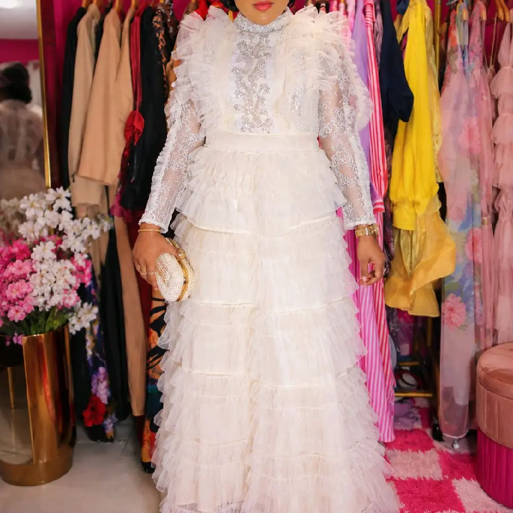 Tulle Cream Color Party Dress for Women - Elegant and Chic