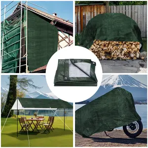 Clearance Sale - 1 Waterproof Tarpaulin 118.1 X 78.7 Inches (approx. 3 X 2 Meters) 5.5 Mil Thick Heavy-duty Polyethylene Tarp with Metal Grommets. Multi-purpose Protective Cover Suitable for Summer Homes, Boats, Cars, Camping, RVs, and Pool Tents.