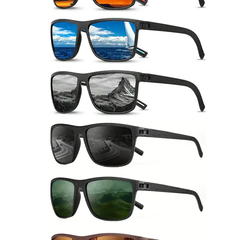 Unisex Sporty Polarized Sunglasses, Trendy Casual Tinted Lens Sunglasses for Everyday Use, Fashion Accessories for Outdoor Activities