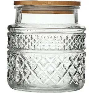 Glass Storage Jar, 38 FL OZ,  Canisters with  Lid, Kitchen Containers Decorative Airtight Glass Jars For Cereal Nuts Snack Candy Cookies Coffee