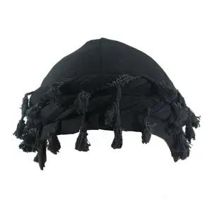 Men's Hip-hop Frayed Headscarf Hat, Twisted Tail, Satin-Lined Double-Layer Braid, Hair Protection Trendy Hair Accessories (Sports & Outdoor Hat)