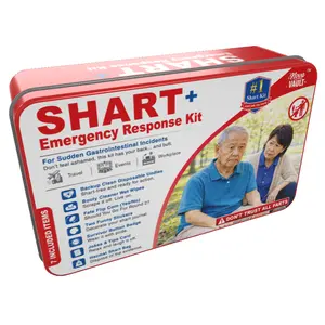 Funny Shart Emergency Response Kit Includes Wet Wipes, Undies, Flip Coin, Stickers, Jokes, Badge, Bag. Ultimate Prank Poop Fart Novelty Gag Gift for Friends and Family