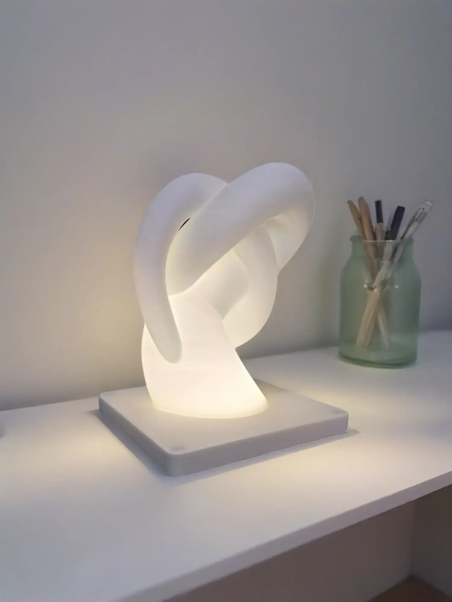 Torus Knot 3d Printed Accent Lamp kit, Luminark Modular Lamp Collection