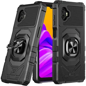 for Samsung Galaxy XCover6 Pro Xcover7 Pro- Shockproof Protective Phone Case w/Ring Stand - RS7 Black