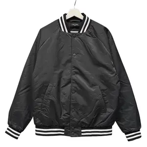 Men's Casual Varsity Bomber Jacket Water Resistant Baseball Windbreaker
