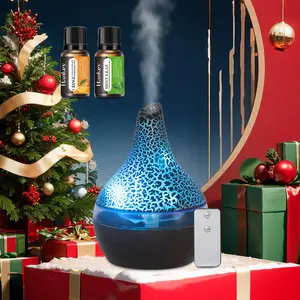 Ultra-Quiet 300ml Cool Mist Humidifier & Essential Oil Diffuser with Remote & 7 Color LED Lights for Aromatherapy & Anxiety Relief