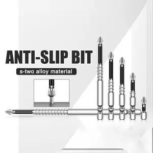 Drill Bit Set — 5-Piece Non-Slip Impact-Resistant Magnetic High-Hardness Phillips Screwdriver Bits for High Torque