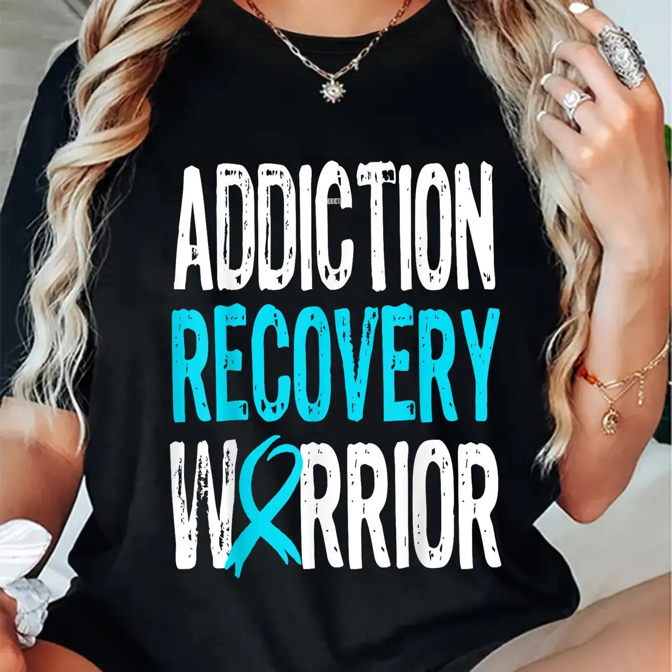 Women's 100% Cotton Short-Sleeve Round Neck Casual Everyday Graphic T-Shirt for Recovery, Alcoholic Sobriety & 12 Step Support
