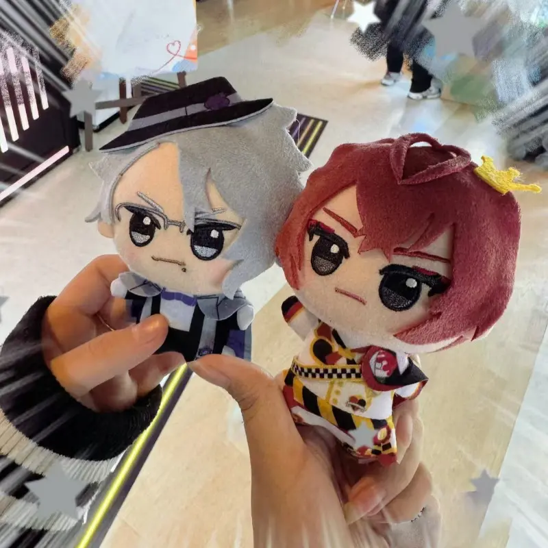 Cute Red‑Hair Riddle & Grey‑Hair Azul Mini , Sound‑Free Anime Pendant Plushie rare