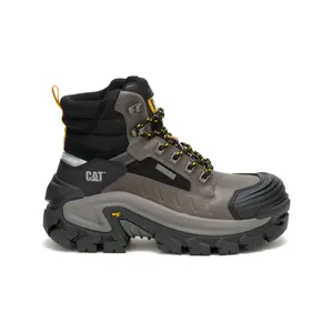 Caterpillar Invader MAX Waterproof Composite Toe Mens Gray Work Boots
