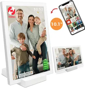 FRAMEO 10.1 Inch WiFi Digital Photo Frame with 5000mAh Battery,IPS LCD Touch Screen,Auto-Rotate Portrait and Landscape