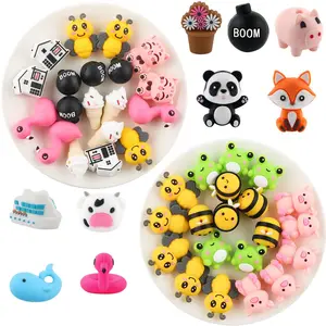 3D Silicone Beads Kit, 5 Counts/set Cute Animal Design Beads, DIY Jewelry Making Supplies for Bracelet Necklace Earrings Pendant, Handmade Crafts Handicraft