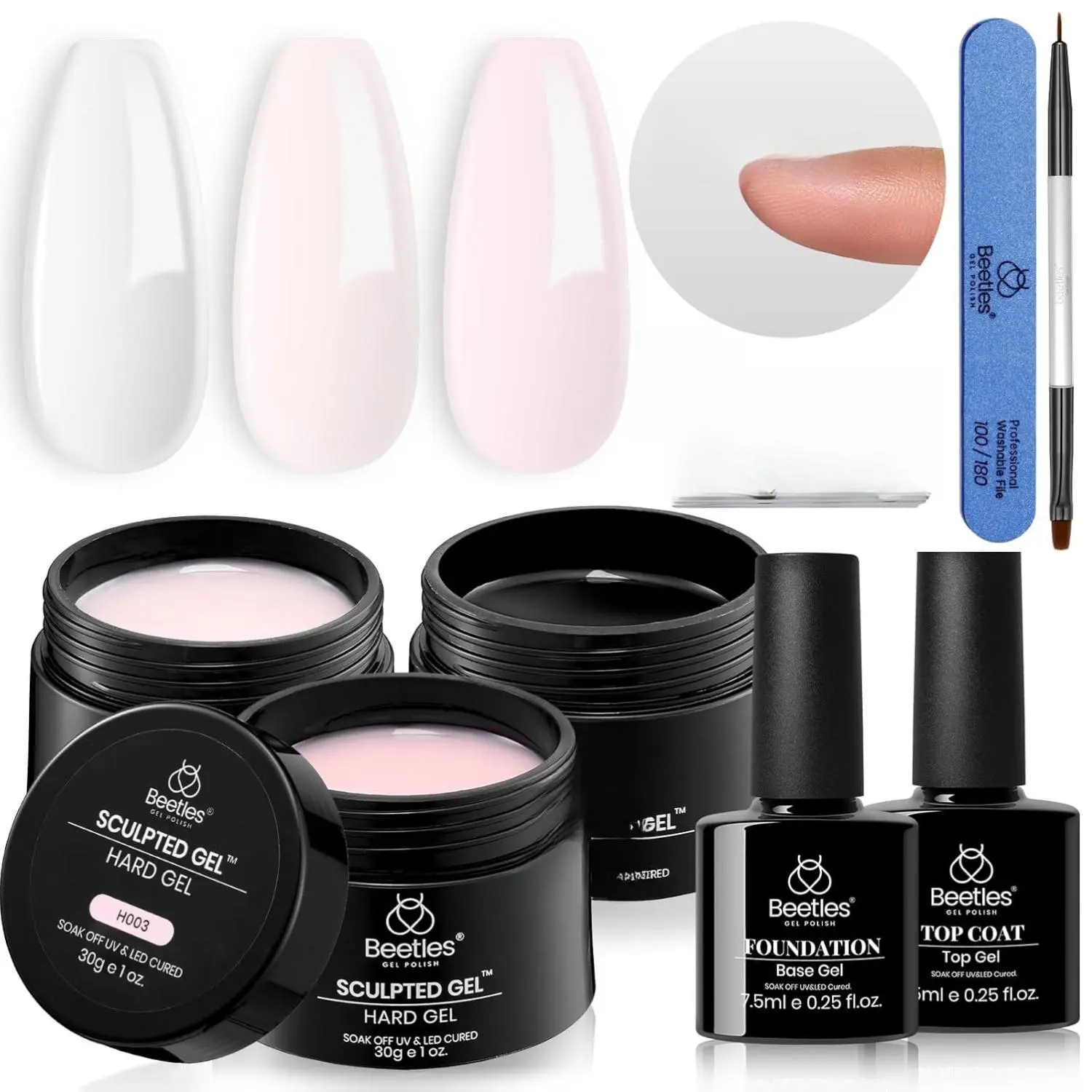 30gSculpture gel (Clear,Nude,Pink)*3+TopBase+Tools