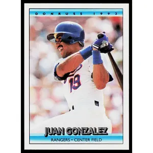 Juan Gonzalez 1992 Donruss #393 Texas Rangers