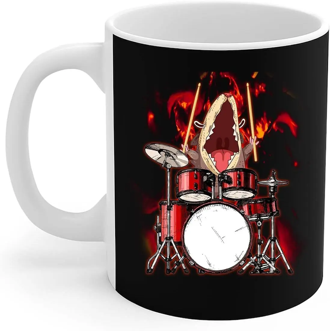 Drummer Mug Funny Opossum Playing Drums Music Lovers Gift Coffee Mug 11oz