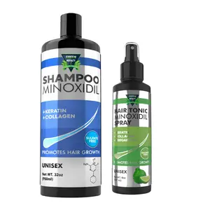 Green Royalty MinoXidil Bundle Shampoo (32oz) and Hair Tonic Spray (8oz)- Hair growth | Sulfate Free | Alcohol Free |Cleanser| Unisex