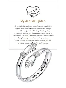 Heartfelt Hug Ring for Daughter, Love and Protection Symbol, Meaningful Gift, Warm and Significance, Forever with You