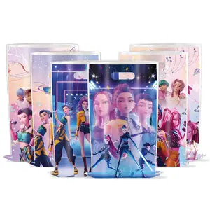 30PCS Party Favors Supplies Anime Figure Candy Gift Bag  PE Plastic Goody Wrapping Pouch Cartoon Handbag