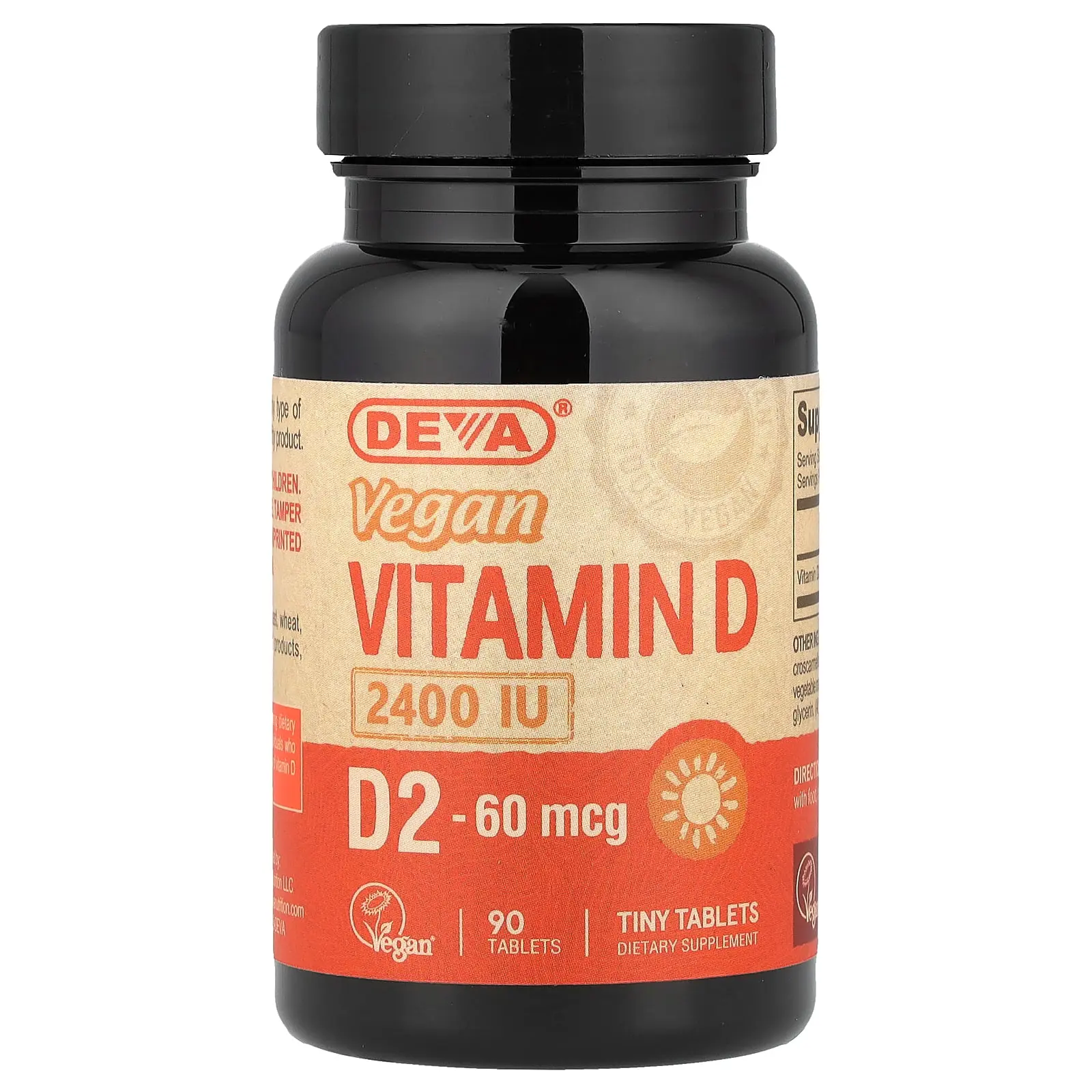 Deva Vegan Vitamin D2, 60 mcg (2,400 IU), 90 Tablets Deva Vegan Vitamin D2, 60 mcg (2,400 IU), 90 Tablets
