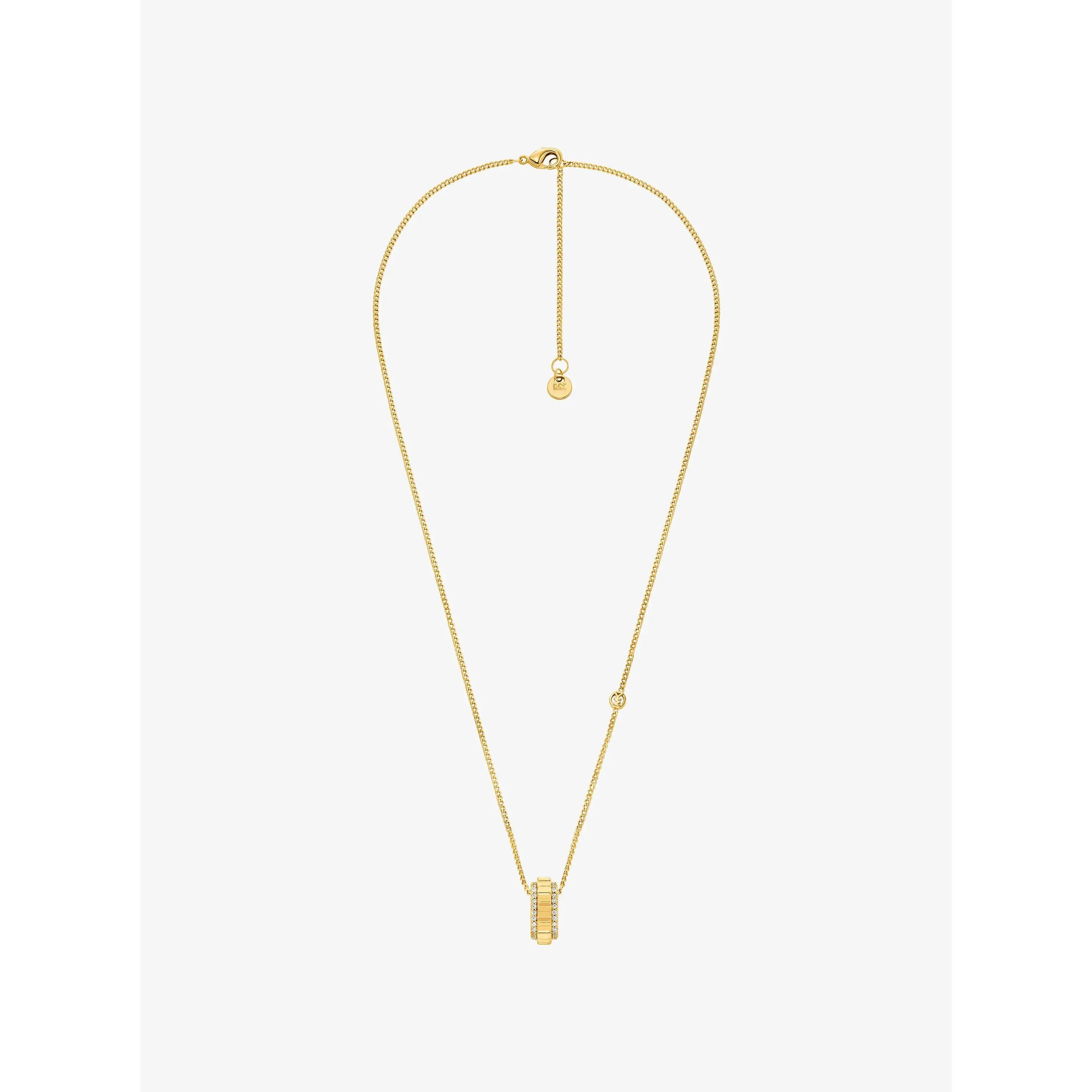 Pavé Gold-Tone Brass Ring Necklace