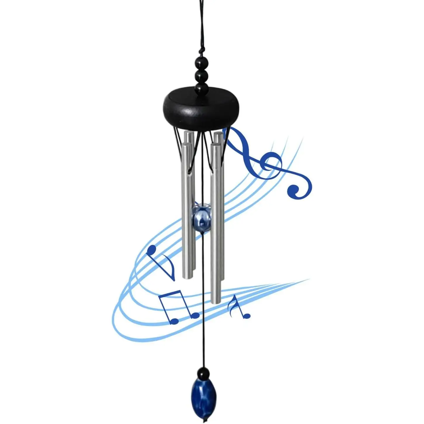 Small Wind Chimes for Outside,Mini Wind Chimes for Indoor,with Wind Catcher, Suitable as A ,Christmas Windchimes Indoors Gifts for Unisex (Black)