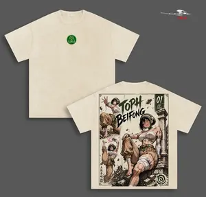 Toph Beifong Avatar: The Last Airbender Anime Double Printed Vintage Washed Tee Unisex Oversize Heavyweight Cotton T-shirt for Anime Fans and Lovers
