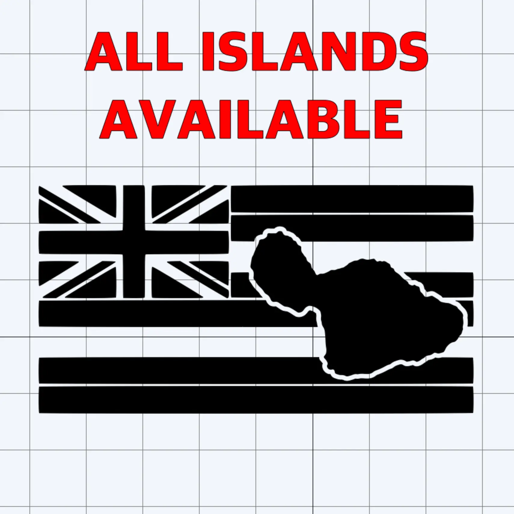 Hawaiian Flag Island Punchout Self-Adhesive Multi-Size Variety Car Stickers - Automotive Exterior Vehicle Decor, Truck Bumper Sticker Accessory