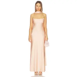 Runaway The Label Madeleine Strapless Maxi Dress in Peach