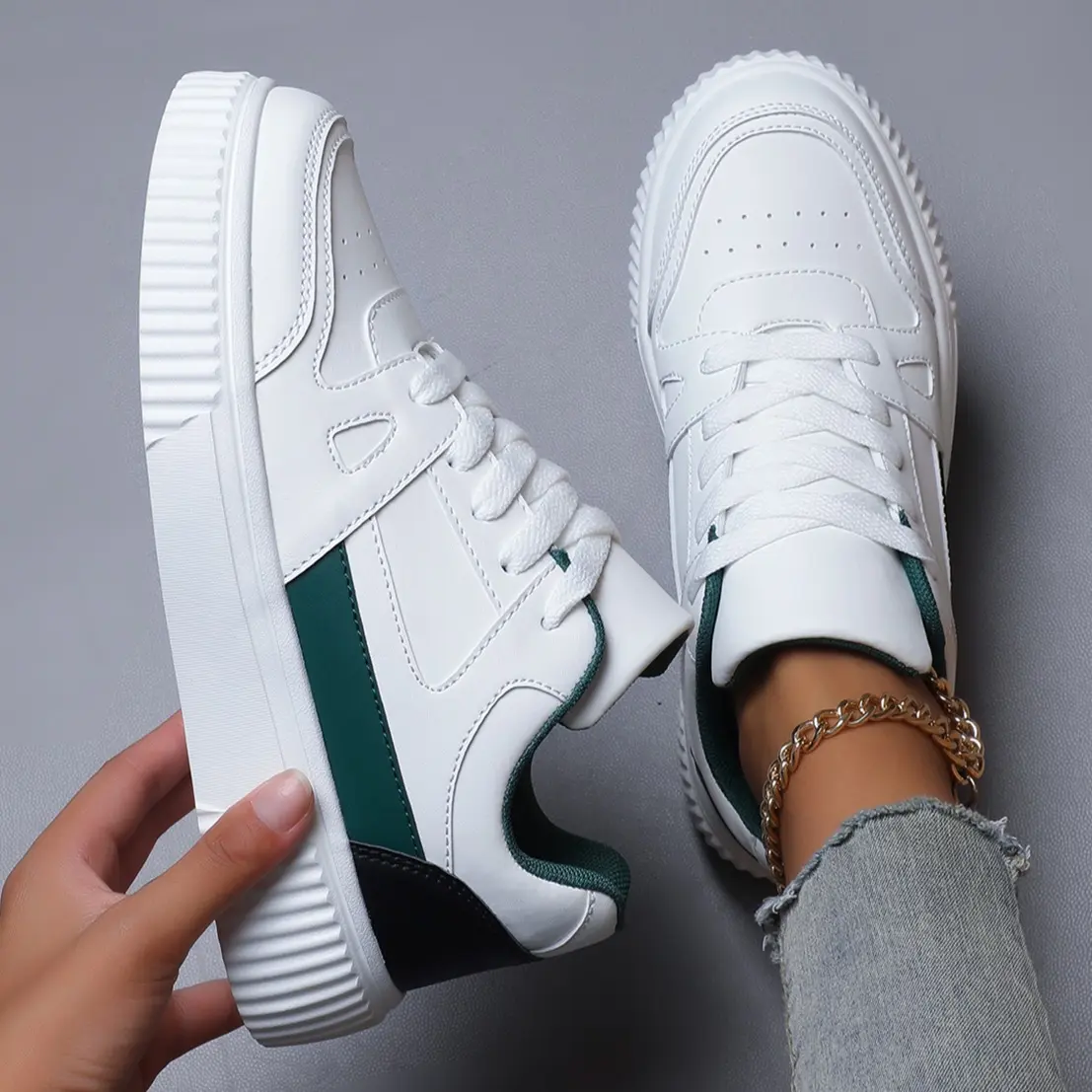 Women's Sporty Running Athletic Shoes, Lightweight Knit Double-Cushioned Casual Trainers for Workouts, Sporty Running Shoes, Breathable Running Shoes