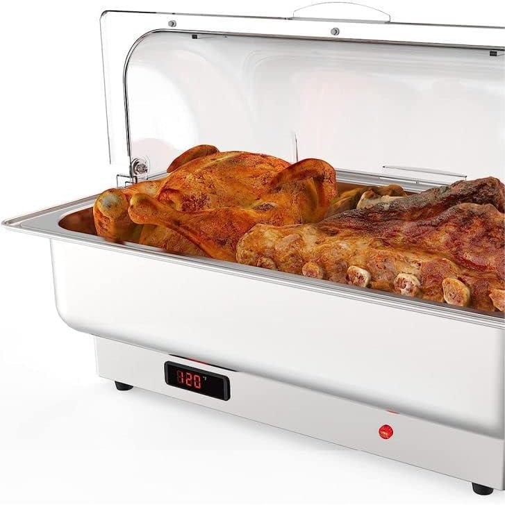 【Christmas Deal】GARVEE 9QT Electric Chafing Dish Set with Temperature Control, Stainless Steel 2-in-1 Warming Tray & Food Warmer, Household Appliances, Multi-Pan Configurations for Catering Kitchen, Banquets, Parties