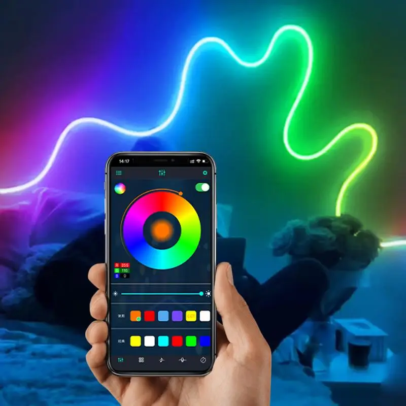 USB Powered LED Strip Light, RGB Color Changing LED Light With Remote Control, Ambient Night Light For Home Party Decor