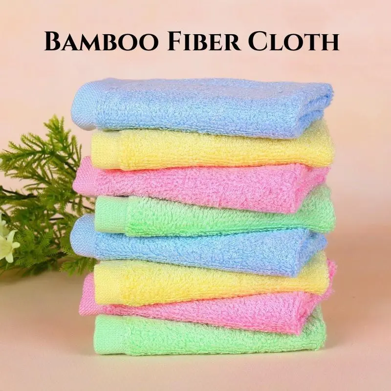 10 Counts Bamboo Pulp Fiber Cleaning Towels, Lint-Free Streak-Free Cleaning Cloths，Bamboo Pulp Fiber Cleaning Towels，Glass cleaning, household, random colors, Practical for Dishes Cleaning，Practical for Dishes Cleaning，Easy to Clean