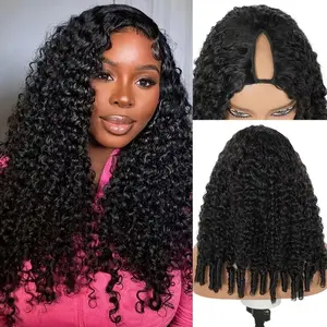 Bling Hair Burmese Curly V Part Wig Human Hair 180 Density Glueless Wear And Go Wig For Black Women Soft Bouncy Curls Beginner Friendly Easy Install
