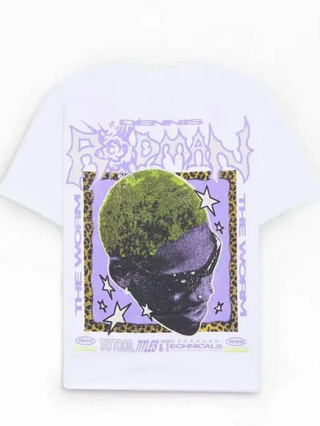 Rodman Vintage Distressed Graphic Print Short Sleeve T-Shirt, Retro Basketball Casual Style, Loose-Fit Oversized Long Tee, Ideal for Streetwear & Daily Wear