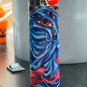 Trippy Lighterz Evil Eye Design with Pearl Accents and Unique Artistic Pattern