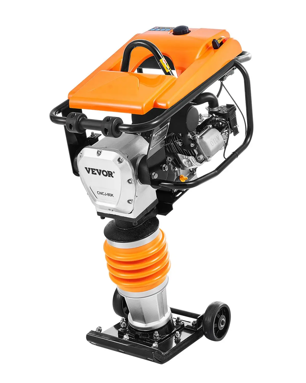 【SummerFinds】VEVOR Jumping Jack Compactor, 6.5 HP Vibratory Rammer Fuel-Powered 196 cc Engine Tamper, 3600 lbs Impact Force, 26" Max Compaction Depth, Four-Spring, for Soil, Gravel, Concrete Slabs, Foundations eBay