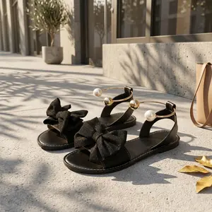 Wide feet sandals，sandals women，Stunning Beach-Style Bow Sandals — 2026 Summer New Arrivals: Beach Slides