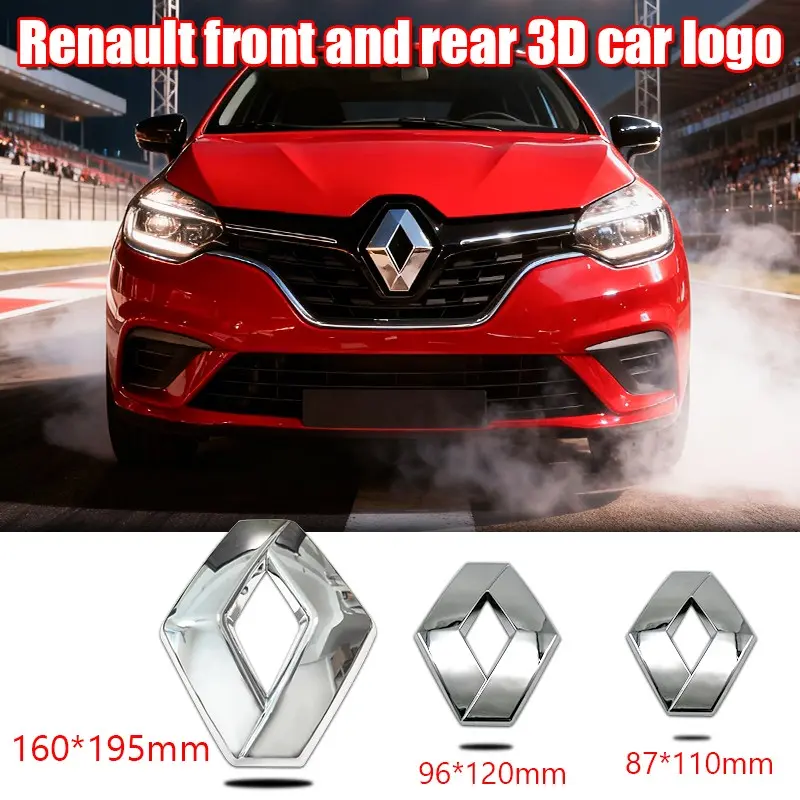 Renault Car Front & Rear Emblem, Anti-Scratch Durable Hood Badge Replacement, Exterior Modification Decoration for Koleos, Megane, Captur