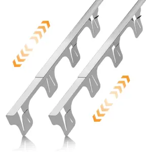 Stainless Steel Grill Cover, Adjustable 13.8-27.5 Inches, Heat Resistant, Gas Grill Side Gap Protector, Silver Color