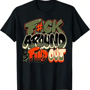 Hip - hop - inspired Tee: Channel Hip - hop Vibe with a Cool and Impactful Graffiti - style Typography on a Tee