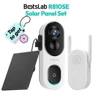 【FathersDayGift】Botslab 2K Doorbell Camera Wireless Solar Panel Set,180° View 2-Way Audio,AI Notifications,5200mAh Battery,2.4Ghz WiFi,Secure Storage No Subscriptions,Real-Time Communication