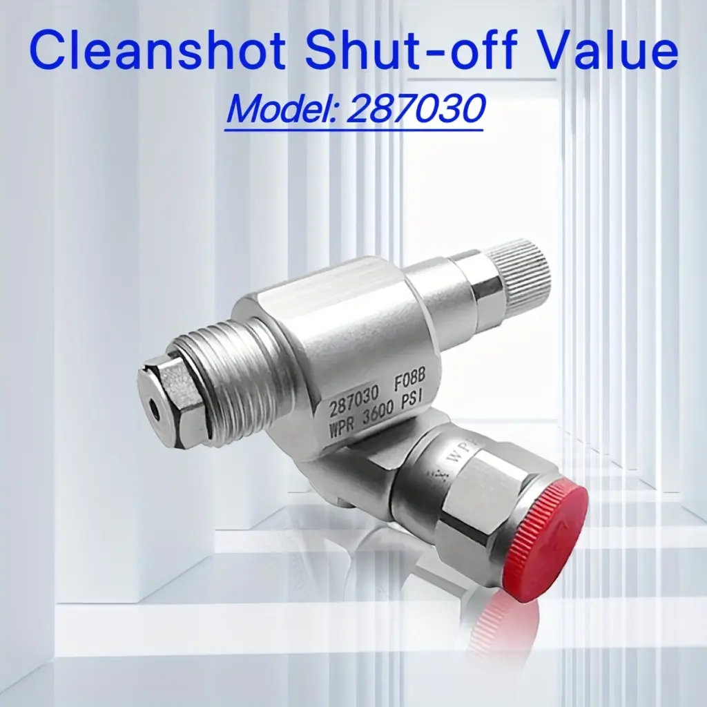 287-030 Clean Shot Shut-off Valve Swivel Joint, Thread Spray Gun Paint Sprayer Adapter, Airless Paint 7/8-Inch 180 Degree Rotation With Control Valve, for High Pressure Airless Paint Spray Gun Swivel Joint