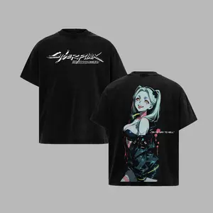 [NeoTokyoStatic] Rebecca – Cyberpunk Anime Retro Unisex T-Shirt, Hoodie, 100% Heavy Cotton Cyberpunk 2026 Oversized Unisex Anime Merch, Soft Cotton Streetwear Clothes, Unisex Manga Apparel, Gift for Anime Fans