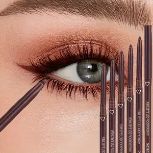 5pcs Waterproof Brown Eyeliner Gel Pencil Set Soft Gel Formula Easy Glide Tip High Matte Finish for Long Lasting Smudge Proof Eyeshadow Looks Suitable for Eyes Contact Wearers Multi Use