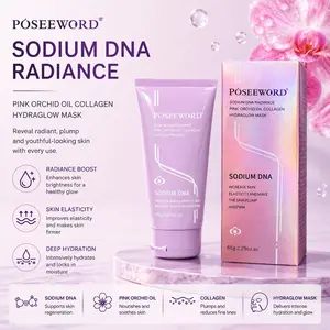 2 Pack Sodium Dna Radiance Orchid Oil Collagen Hydraglow Mask, Moisturizing Peel-Off Mask, Multi-Pack Liquid Form, No Allergen