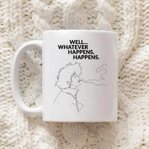 Whatever Happens Happen Cowboy Bebop Mug, Vintage Animation Lover Mugs, Retro Space Cowboy Gift